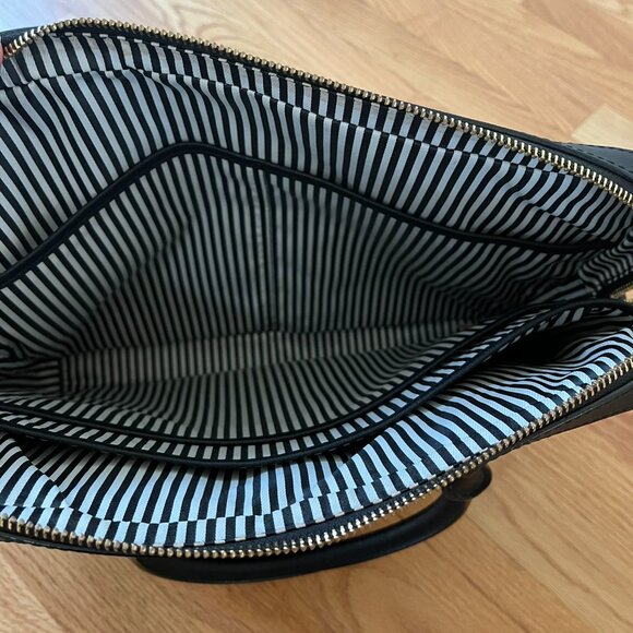 KATE SPADE NY Black Tan Leather Laptop Computer Bag Super Clean! - Picture 4 of 4